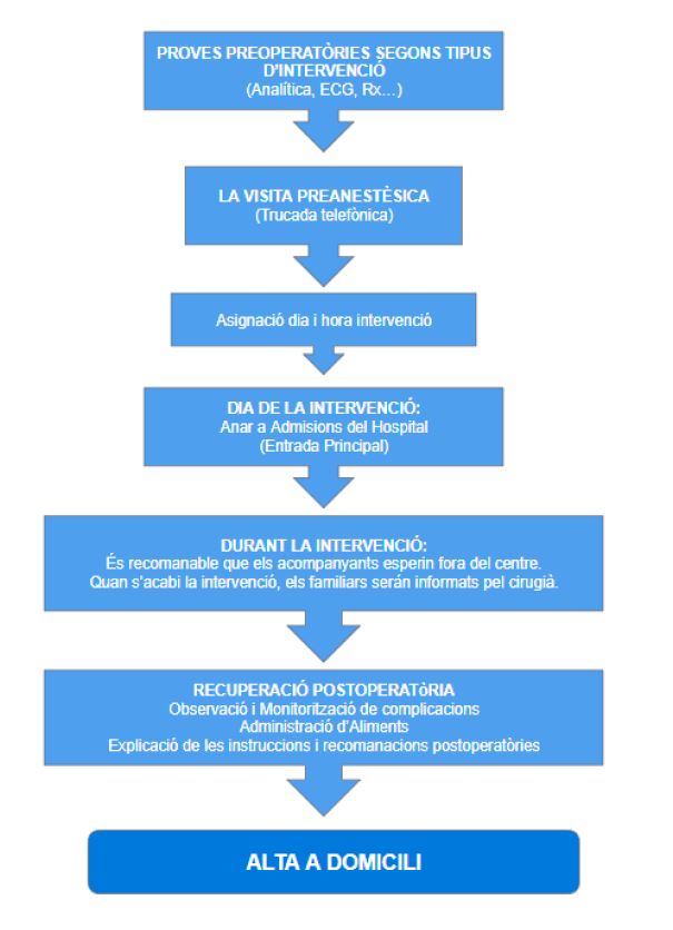 Imatge del circuit d'una intervenció de Cirurgia Major Ambulatòria